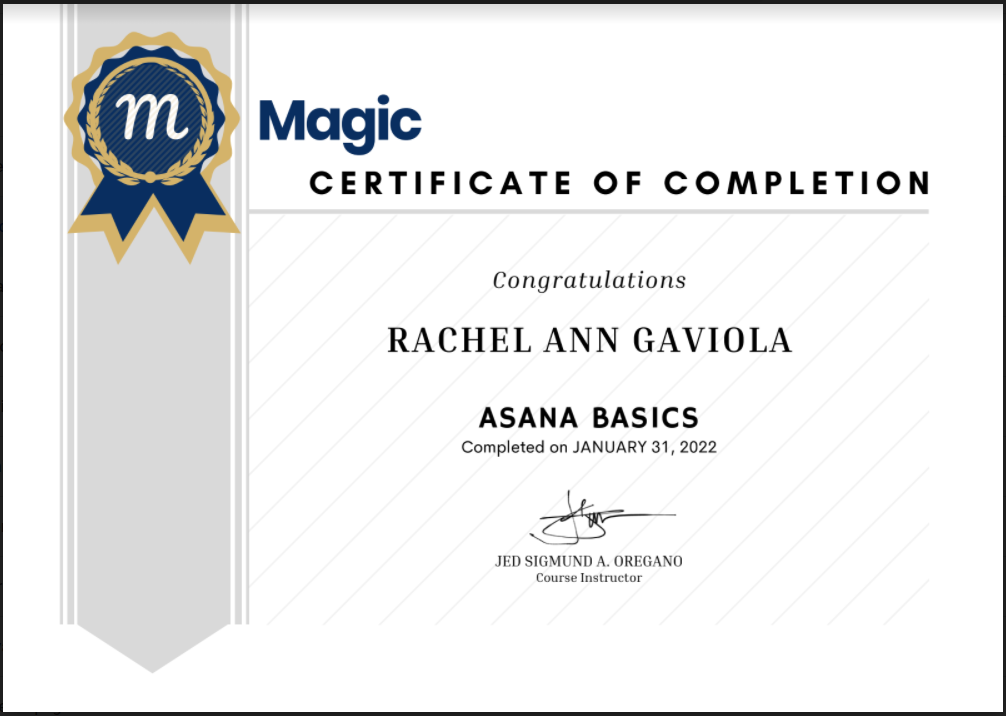 Asana Basics Certificate