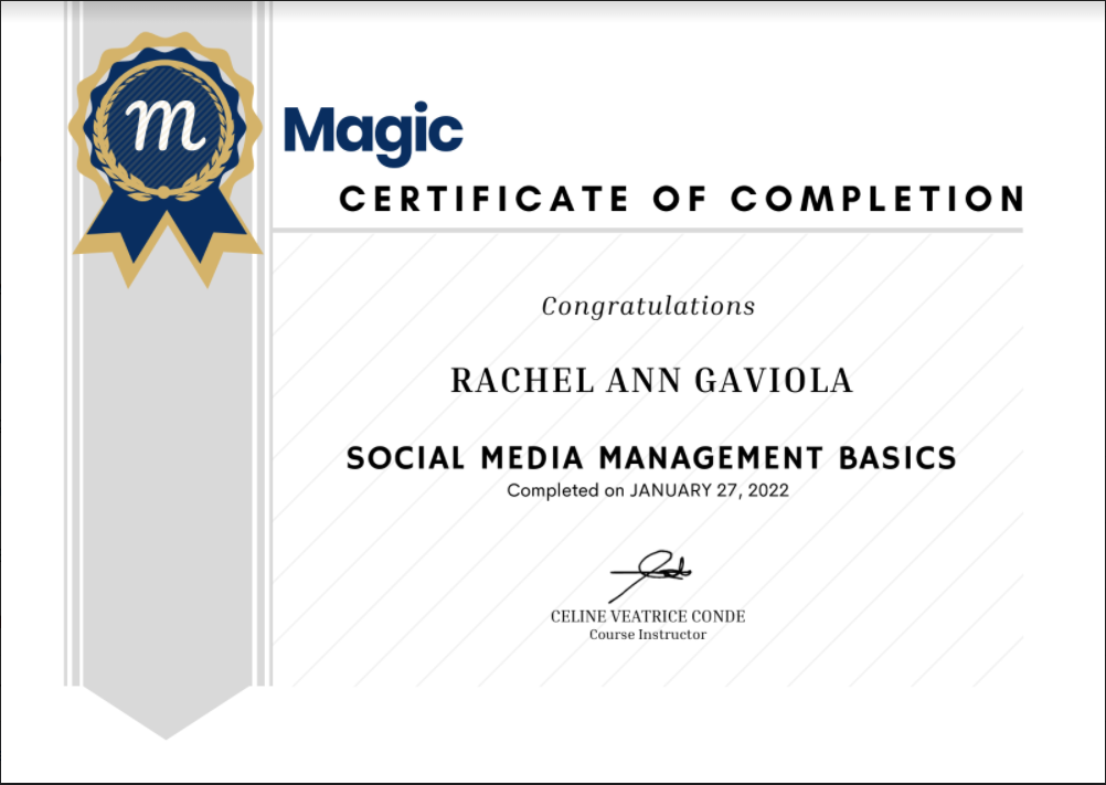 Social Media Management Certificate
